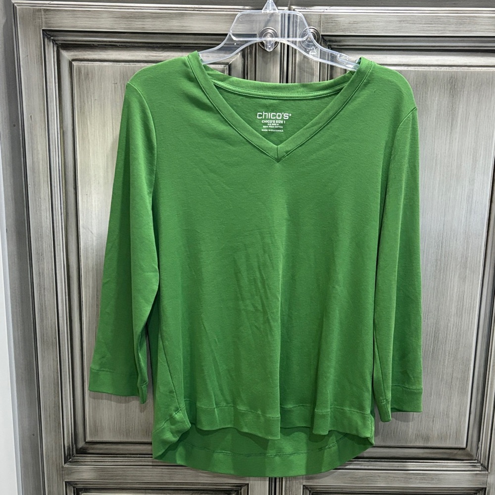 Chico's Vibrant Green Long Sleeve Top
